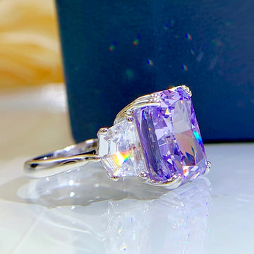 [SNIFFLER] Purple Sunset -- 925 Sterling Silver High Carbon Diamond Ring