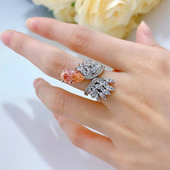 [SNIFFLER] Angel Wings -- 925 Sterling Silver High Carbon Diamond Ring