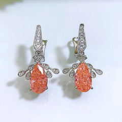 [SNIFFLER] Fresh Ripe Peach -- 925 Sterling Silver High Carbon Diamond Earrings