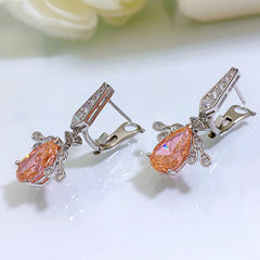 [SNIFFLER] Fresh Ripe Peach -- 925 Sterling Silver High Carbon Diamond Earrings