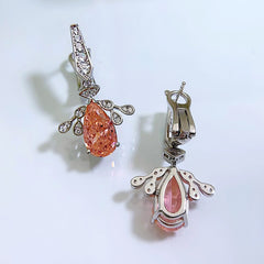 [SNIFFLER] Fresh Ripe Peach -- 925 Sterling Silver High Carbon Diamond Earrings