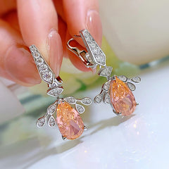 [SNIFFLER] Fresh Ripe Peach -- 925 Sterling Silver High Carbon Diamond Earrings