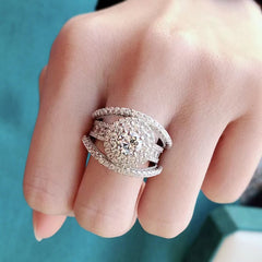 [SNIFFLER] Baroque Dome -- 925 Sterling Silver Zircon Ring