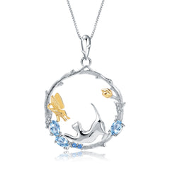 [SNIFFLER] Topaz Kitten -- 925 Sterling Silver Swiss Blue Topaz Jewelry