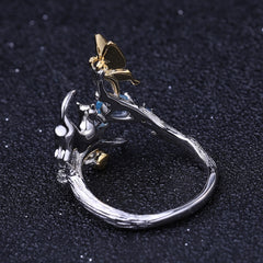 [SNIFFLER] Topaz Kitten -- 925 Sterling Silver Swiss Blue Topaz Jewelry