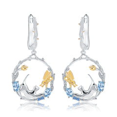 [SNIFFLER] Topaz Kitten -- 925 Sterling Silver Swiss Blue Topaz Jewelry