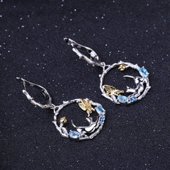 [SNIFFLER] Topaz Kitten -- 925 Sterling Silver Swiss Blue Topaz Jewelry